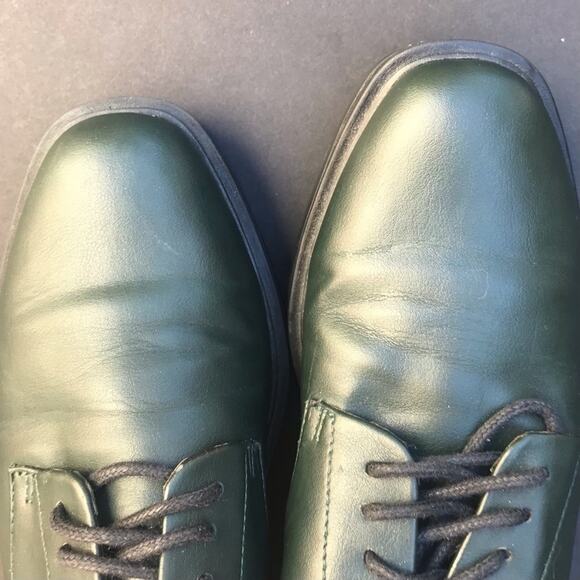 Zara Blucher Green Lace-Up Loafers with Chunky Lug Soles, Size US 7.5/ EU 38 - Picture 6 of 11